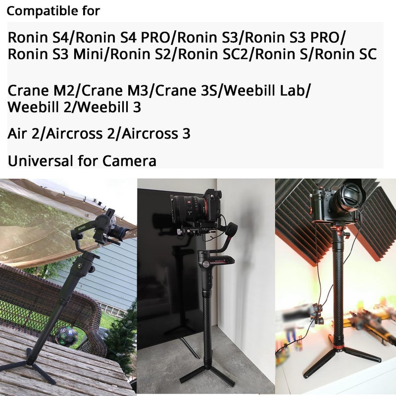 HAFOKO Professional Carbon Fiber Extension Monopod Pole Stick Rod 1/4'' Compatible for DJI RS4/RS4 PRO/RS3 Mini/RS3/RS3 PRO/RS2/RSC2/Ronin S/Ronin SC/Zhiyun Crane 2 Crane 3 Weebill Gimbal Stabilizer - Image 3